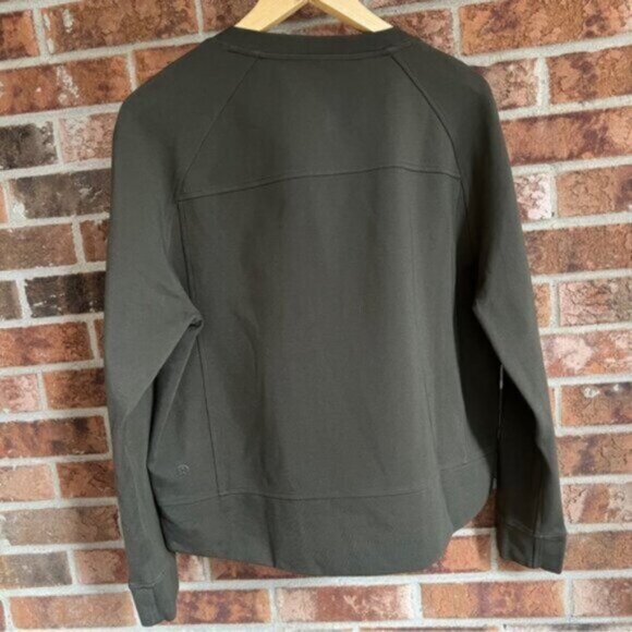 Lululemon  * On-Track Crew Sweatshirt   Top Dark Olive EUC size 12 - Picture 3 of 16